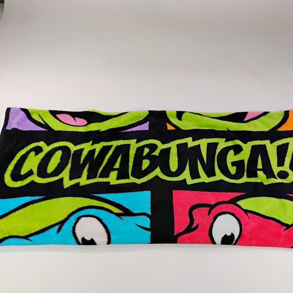 Vintage Nickelodeon Teenage Mutant Ninja Turtle Soft Throw Blanket Cowabunga - Picture 6 of 10